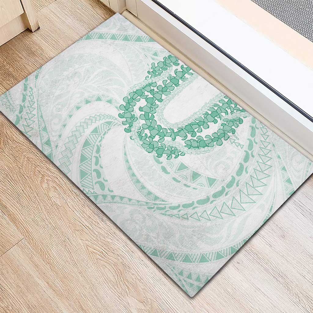 Aloha Lei Onaona Rubber Doormat Sage Green Hawaiian Tribal Pattern LT9 - Polynesian Pride