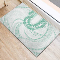 Aloha Lei Onaona Rubber Doormat Sage Green Hawaiian Tribal Pattern LT9 - Polynesian Pride
