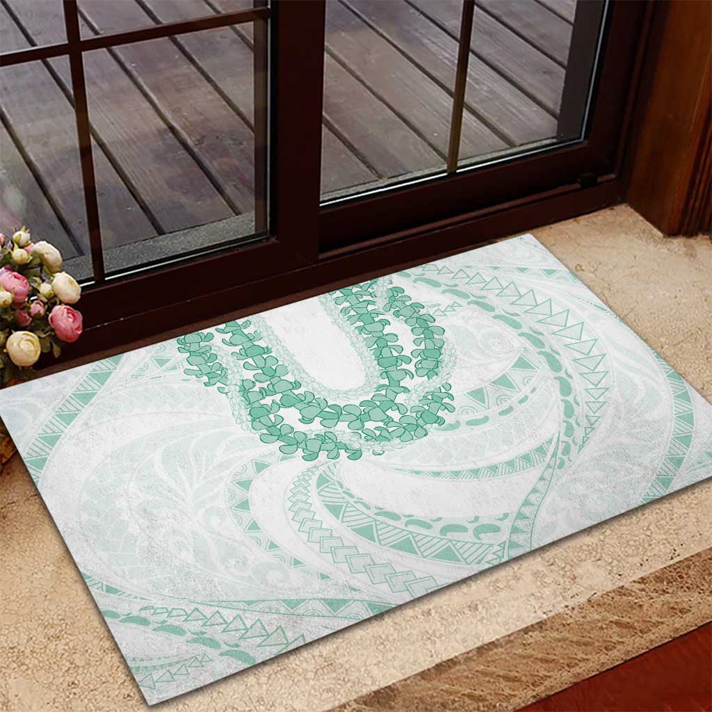 Aloha Lei Onaona Rubber Doormat Sage Green Hawaiian Tribal Pattern LT9 - Polynesian Pride