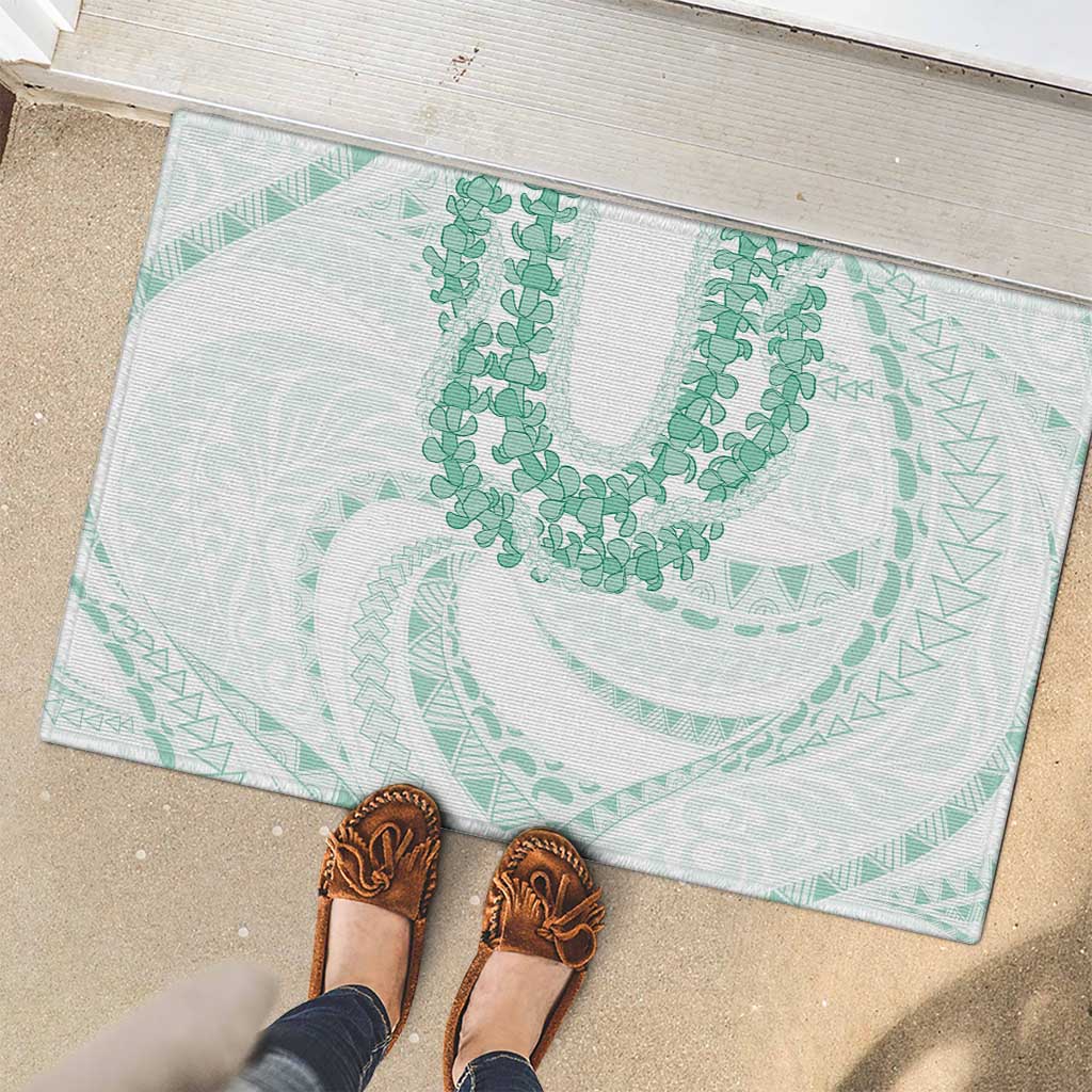 Aloha Lei Onaona Rubber Doormat Sage Green Hawaiian Tribal Pattern LT9 - Polynesian Pride