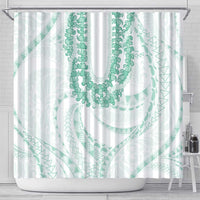 Aloha Lei Onaona Shower Curtain Sage Green Hawaiian Tribal Pattern