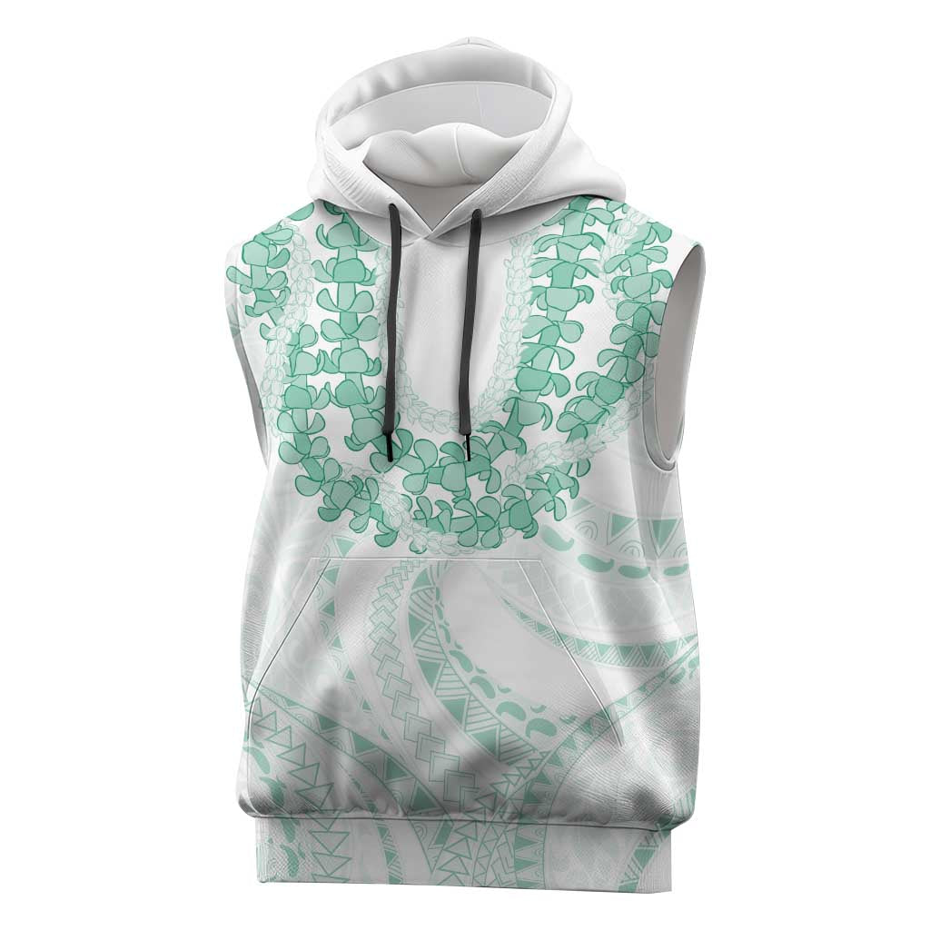 Aloha Lei Onaona Sleeveless Hoodie Sage Green Hawaiian Tribal Pattern LT9 Green - Polynesian Pride