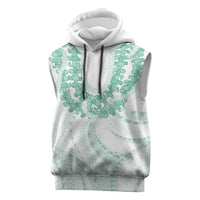 Aloha Lei Onaona Sleeveless Hoodie Sage Green Hawaiian Tribal Pattern LT9 Green - Polynesian Pride