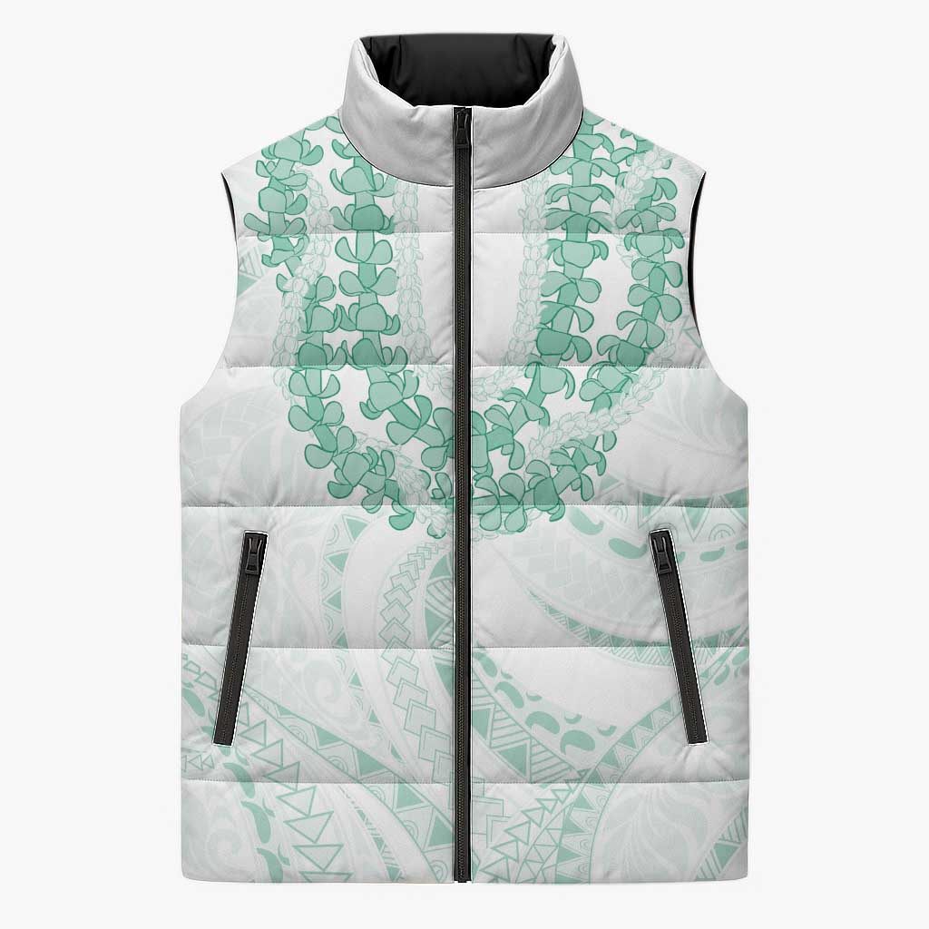 Aloha Lei Onaona Sleeveless Puffer Jacket Sage Green Hawaiian Tribal Pattern LT9 Unisex Green - Polynesian Pride