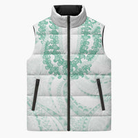 Aloha Lei Onaona Sleeveless Puffer Jacket Sage Green Hawaiian Tribal Pattern LT9 Unisex Green - Polynesian Pride