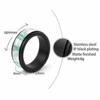 Aloha Lei Onaona Spinner Ring Sage Green Hawaiian Tribal Pattern - Polynesian Pride