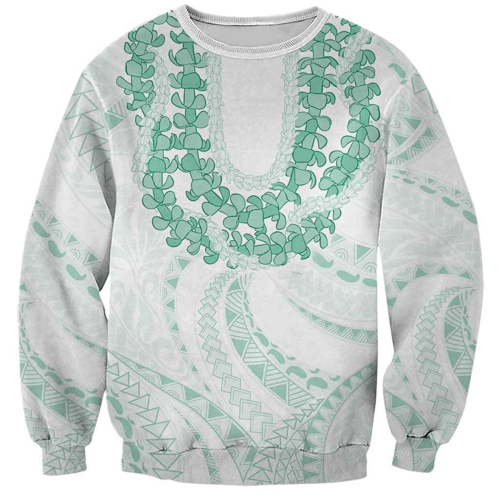 Aloha Lei Onaona Sweatshirt Sage Green Hawaiian Tribal Pattern LT9 Unisex Green - Polynesian Pride