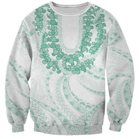 Aloha Lei Onaona Sweatshirt Sage Green Hawaiian Tribal Pattern LT9 Unisex Green - Polynesian Pride