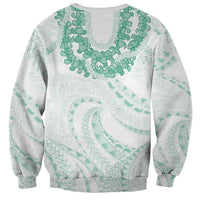 Aloha Lei Onaona Sweatshirt Sage Green Hawaiian Tribal Pattern LT9 - Polynesian Pride