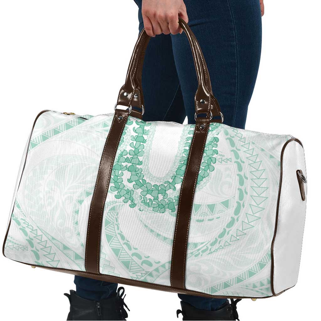 Aloha Lei Onaona Travel Bag Sage Green Hawaiian Tribal Pattern - Polynesian Pride