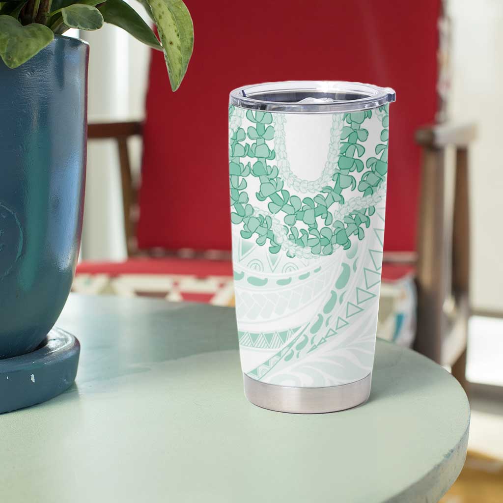 Aloha Lei Onaona Tumbler Cup Sage Green Hawaiian Tribal Pattern