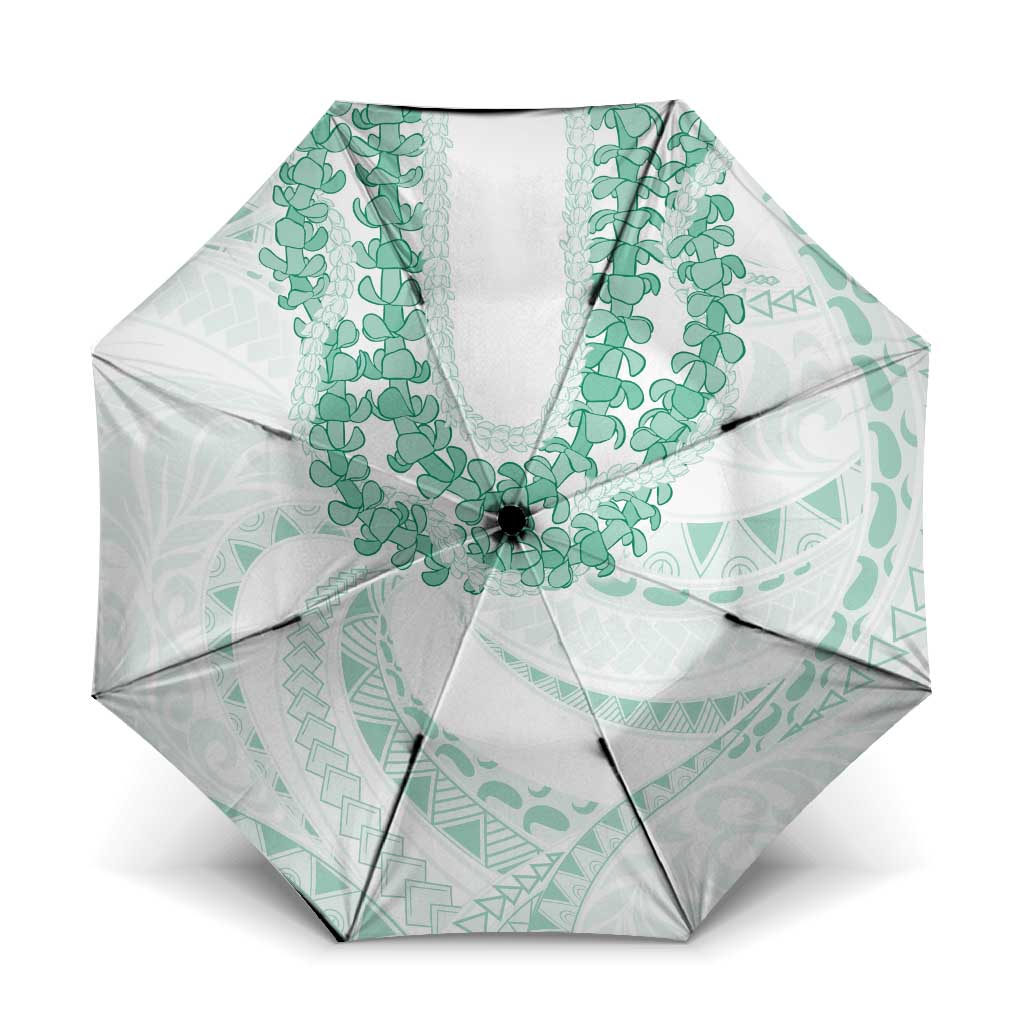 Aloha Lei Onaona Umbrella Sage Green Hawaiian Tribal Pattern LT9 One Size Folded 11.42 inch Opened Diameter 37.4 inch Green - Polynesian Pride