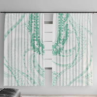 Aloha Lei Onaona Window Curtain Sage Green Hawaiian Tribal Pattern LT9 With Hooks Green - Polynesian Pride