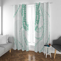 Aloha Lei Onaona Window Curtain Sage Green Hawaiian Tribal Pattern LT9 With Grommets Green - Polynesian Pride