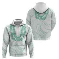 Aloha Lei Onaona Zip Hoodie Sage Green Hawaiian Tribal Pattern