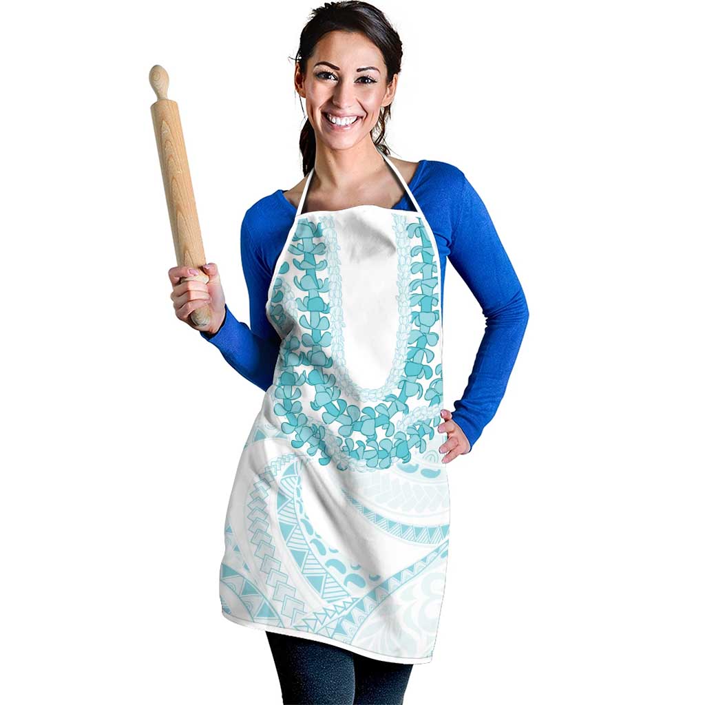 Aloha Lei Onaona Apron Teal Hawaiian Tribal Pattern LT9 - Polynesian Pride