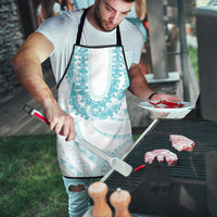 Aloha Lei Onaona Apron Teal Hawaiian Tribal Pattern LT9 - Polynesian Pride