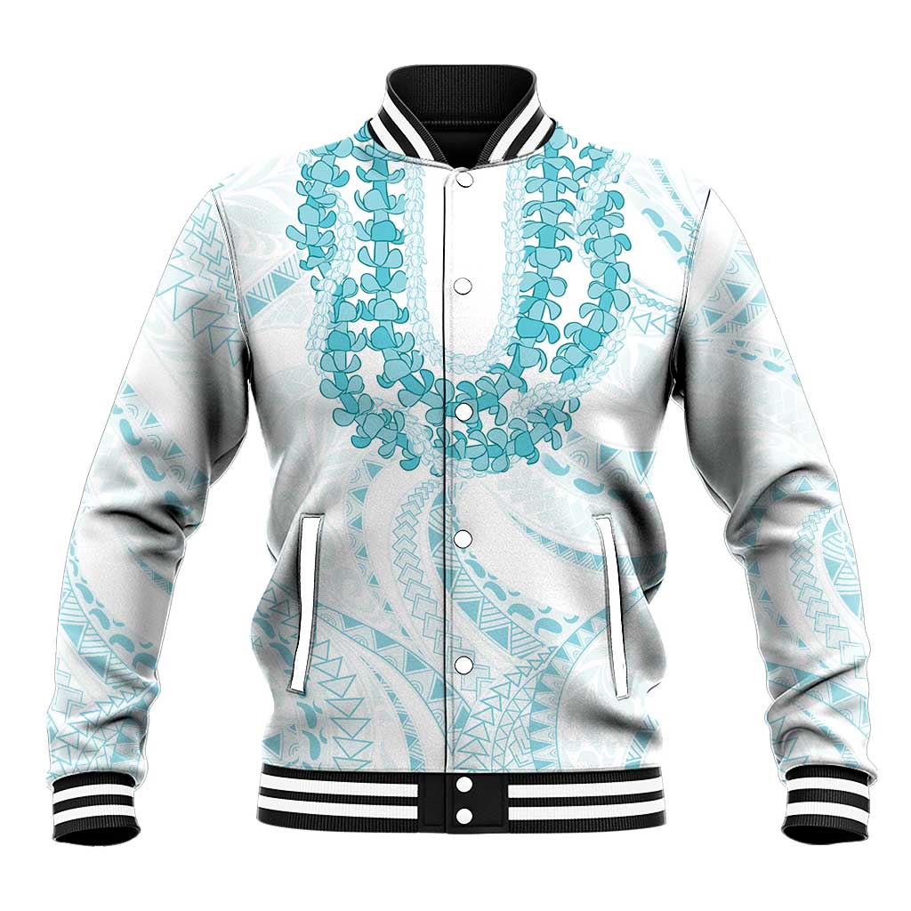 Aloha Lei Onaona Baseball Jacket Teal Hawaiian Tribal Pattern LT9 Unisex Teal - Polynesian Pride