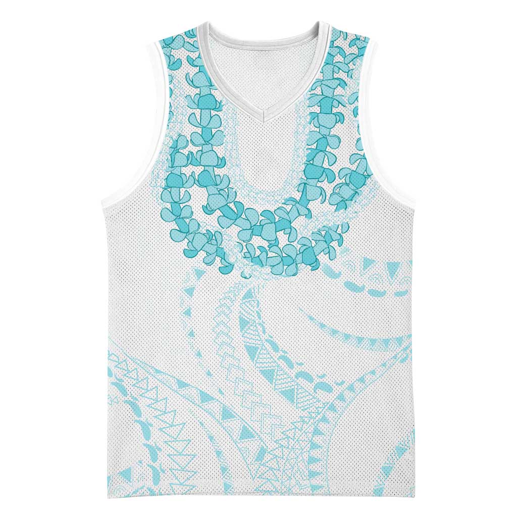 Aloha Lei Onaona Basketball Jersey Teal Hawaiian Tribal Pattern LT9 Unisex Teal - Polynesian Pride