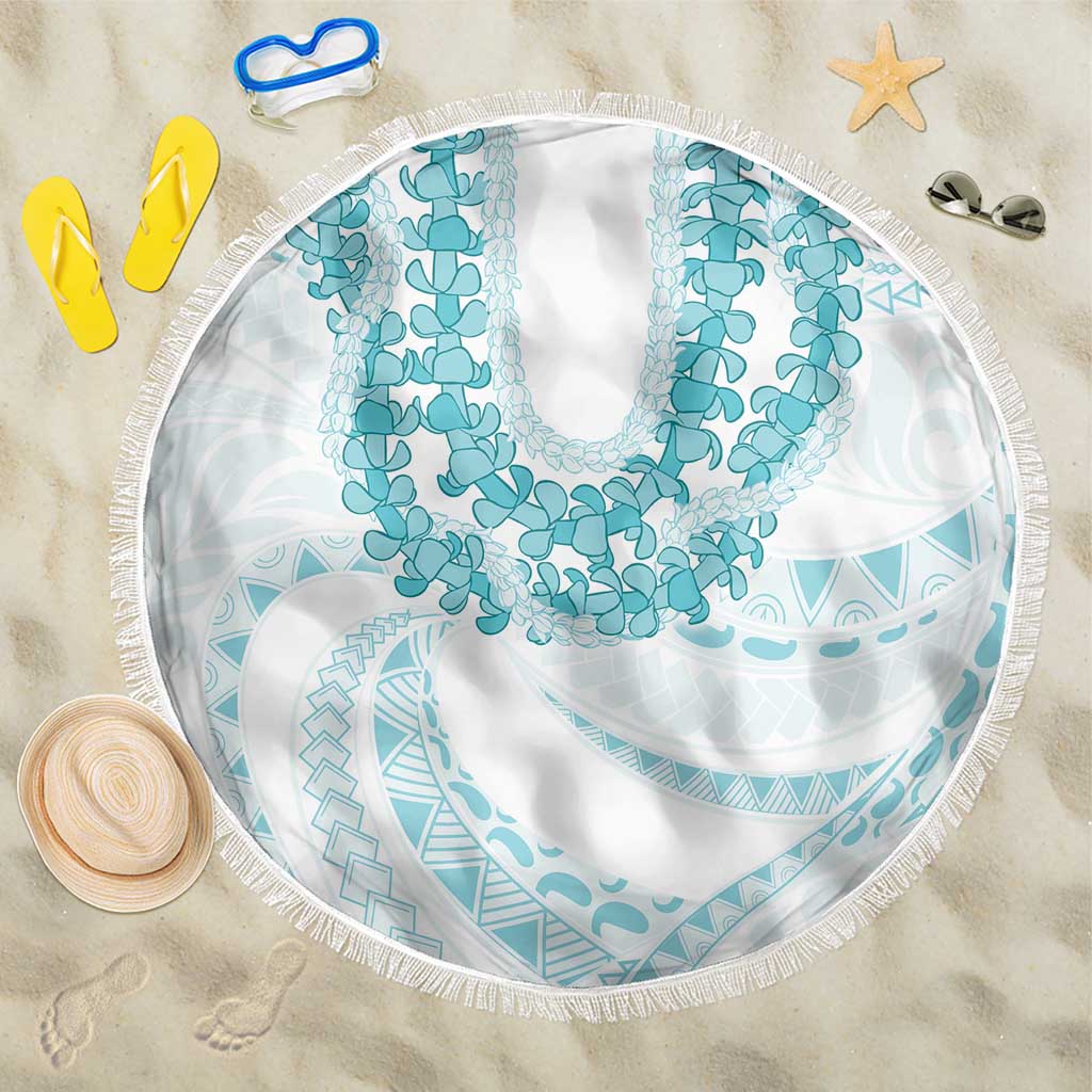 Aloha Lei Onaona Beach Blanket Teal Hawaiian Tribal Pattern