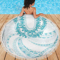 Aloha Lei Onaona Beach Blanket Teal Hawaiian Tribal Pattern LT9 - Polynesian Pride
