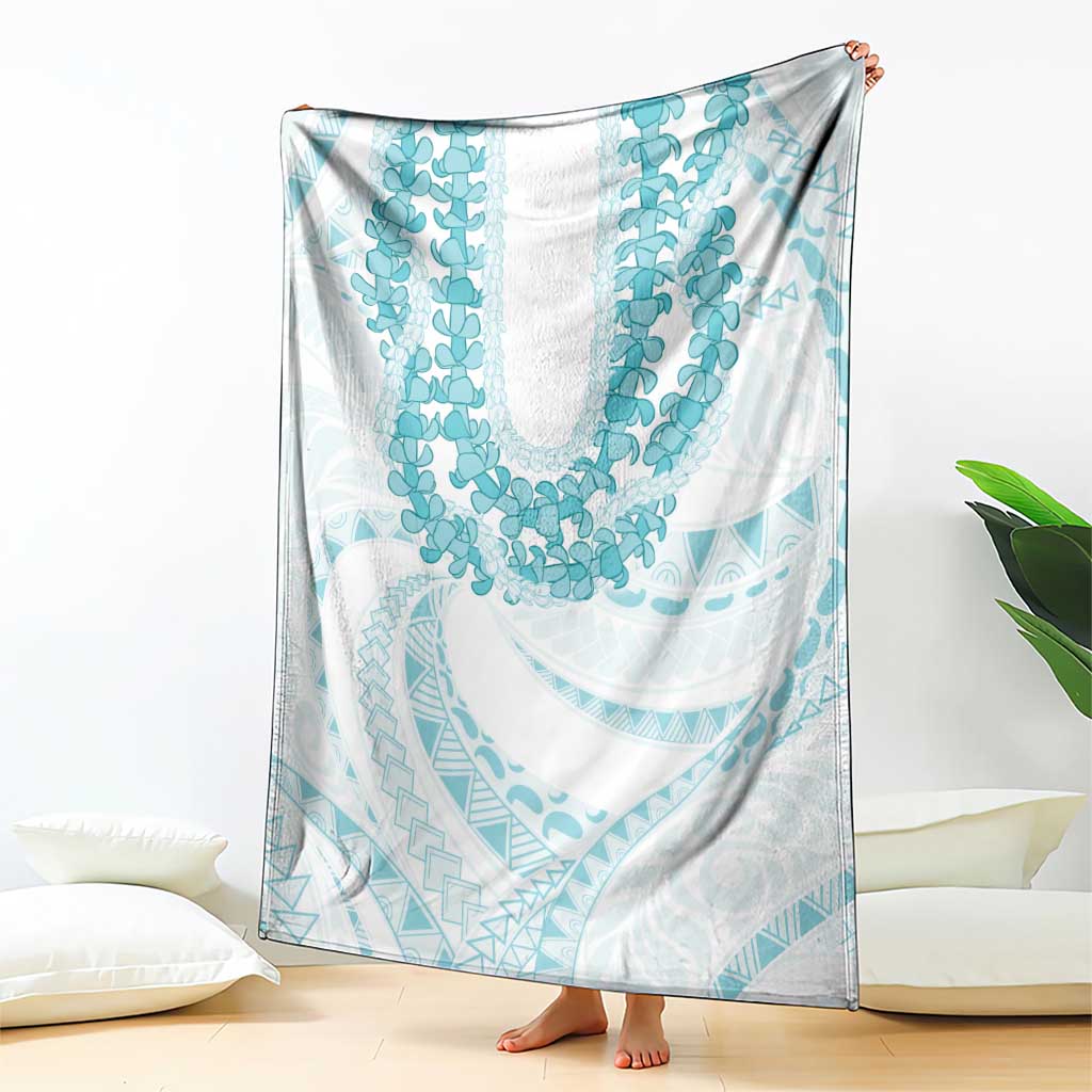 Aloha Lei Onaona Blanket Teal Hawaiian Tribal Pattern LT9 - Polynesian Pride