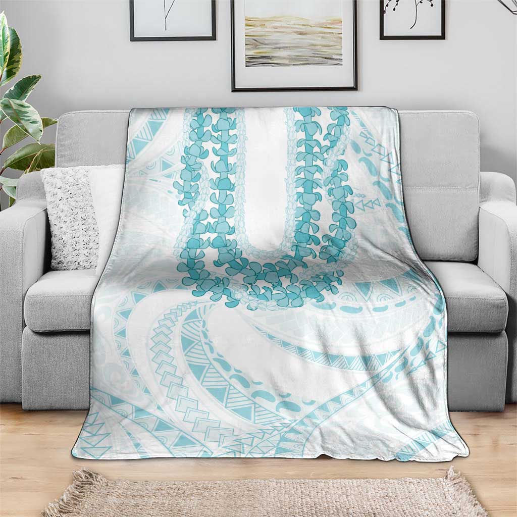 Aloha Lei Onaona Blanket Teal Hawaiian Tribal Pattern LT9 - Polynesian Pride