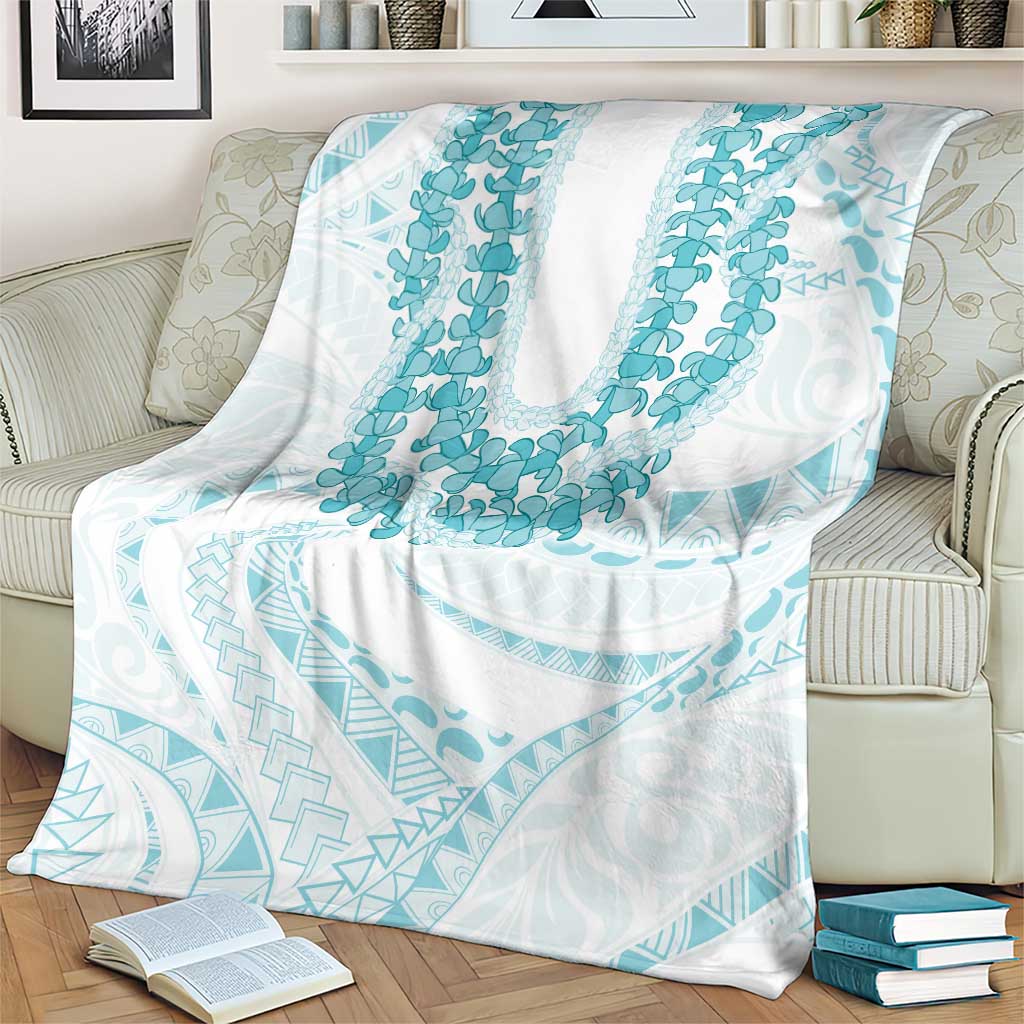 Aloha Lei Onaona Blanket Teal Hawaiian Tribal Pattern LT9 - Polynesian Pride