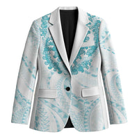 Aloha Lei Onaona Blazer Teal Hawaiian Tribal Pattern - Polynesian Pride