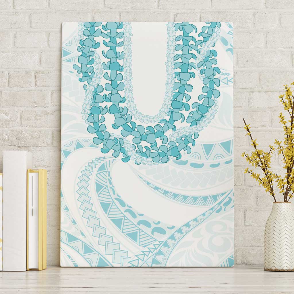 Aloha Lei Onaona Canvas Wall Art Teal Hawaiian Tribal Pattern LT9 Without Frame Teal - Polynesian Pride