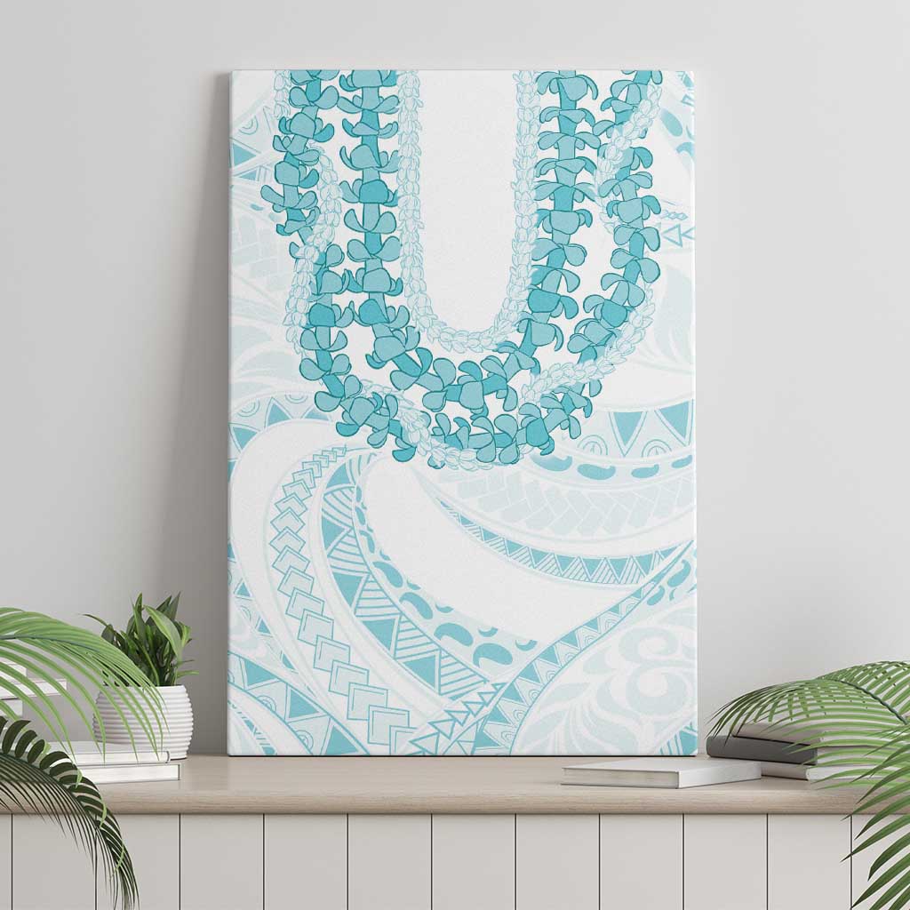 Aloha Lei Onaona Canvas Wall Art Teal Hawaiian Tribal Pattern LT9 - Polynesian Pride
