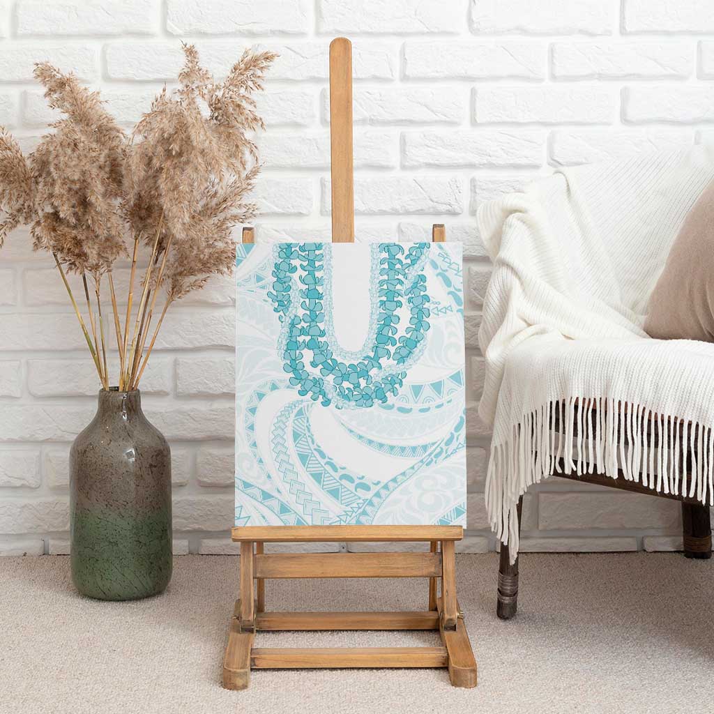 Aloha Lei Onaona Canvas Wall Art Teal Hawaiian Tribal Pattern LT9 - Polynesian Pride