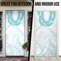 Aloha Lei Onaona Door Cover Teal Hawaiian Tribal Pattern LT9 - Polynesian Pride