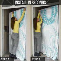 Aloha Lei Onaona Door Cover Teal Hawaiian Tribal Pattern LT9 - Polynesian Pride