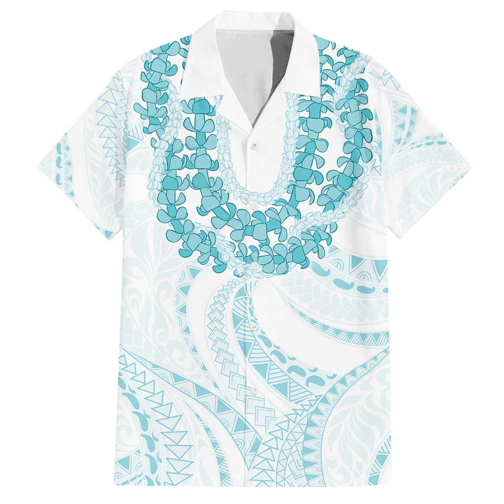 Aloha Lei Onaona Family Matching Summer Maxi Dress and Hawaiian Shirt Teal Hawaiian Tribal Pattern