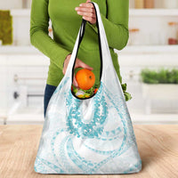 Aloha Lei Onaona Grocery Bag Teal Hawaiian Tribal Pattern LT9 - Polynesian Pride