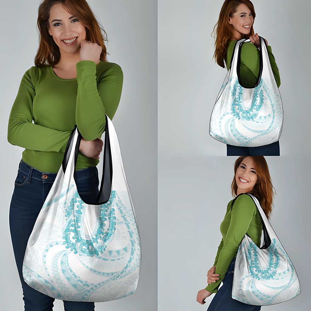 Aloha Lei Onaona Grocery Bag Teal Hawaiian Tribal Pattern LT9 - Polynesian Pride