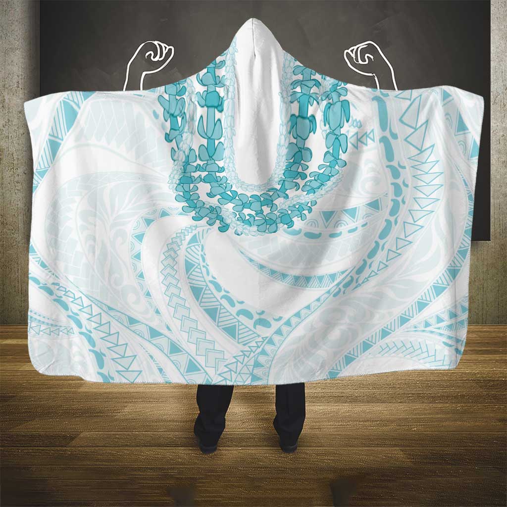 Aloha Lei Onaona Hooded Blanket Teal Hawaiian Tribal Pattern LT9 - Polynesian Pride