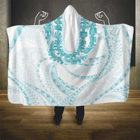 Aloha Lei Onaona Hooded Blanket Teal Hawaiian Tribal Pattern LT9 - Polynesian Pride