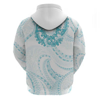 Aloha Lei Onaona Hoodie Teal Hawaiian Tribal Pattern