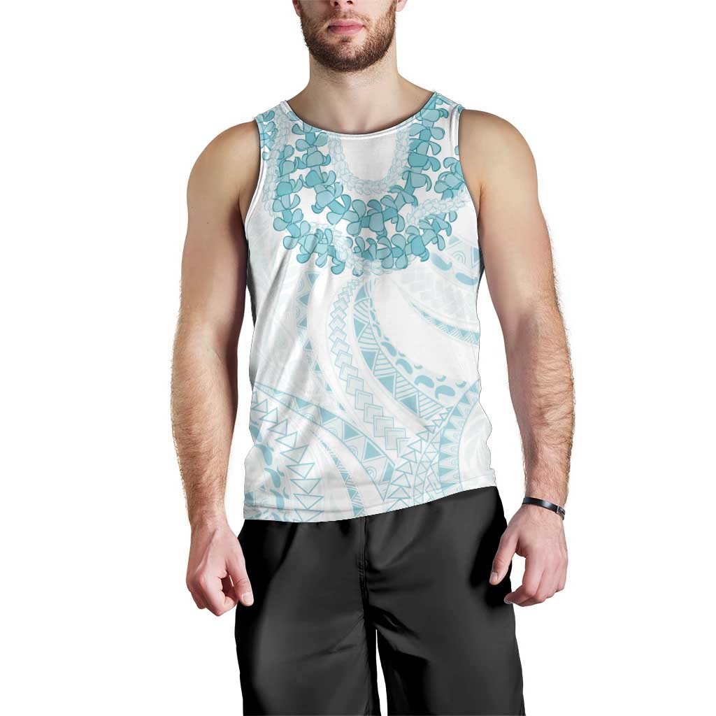 Aloha Lei Onaona Men Tank Top Teal Hawaiian Tribal Pattern LT9 - Polynesian Pride