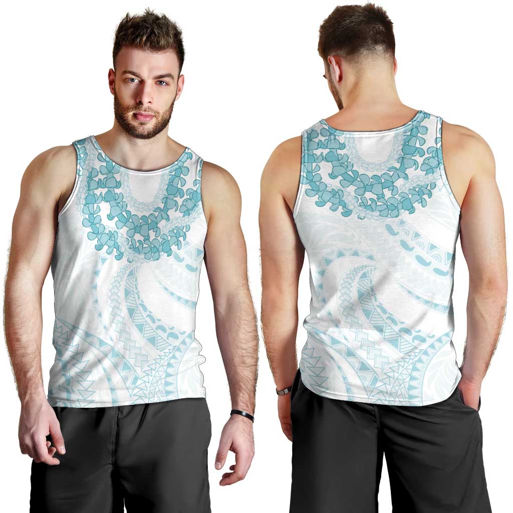Aloha Lei Onaona Men Tank Top Teal Hawaiian Tribal Pattern LT9 - Polynesian Pride