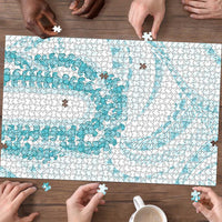 Aloha Lei Onaona Puzzle Teal Hawaiian Tribal Pattern LT9 - Polynesian Pride
