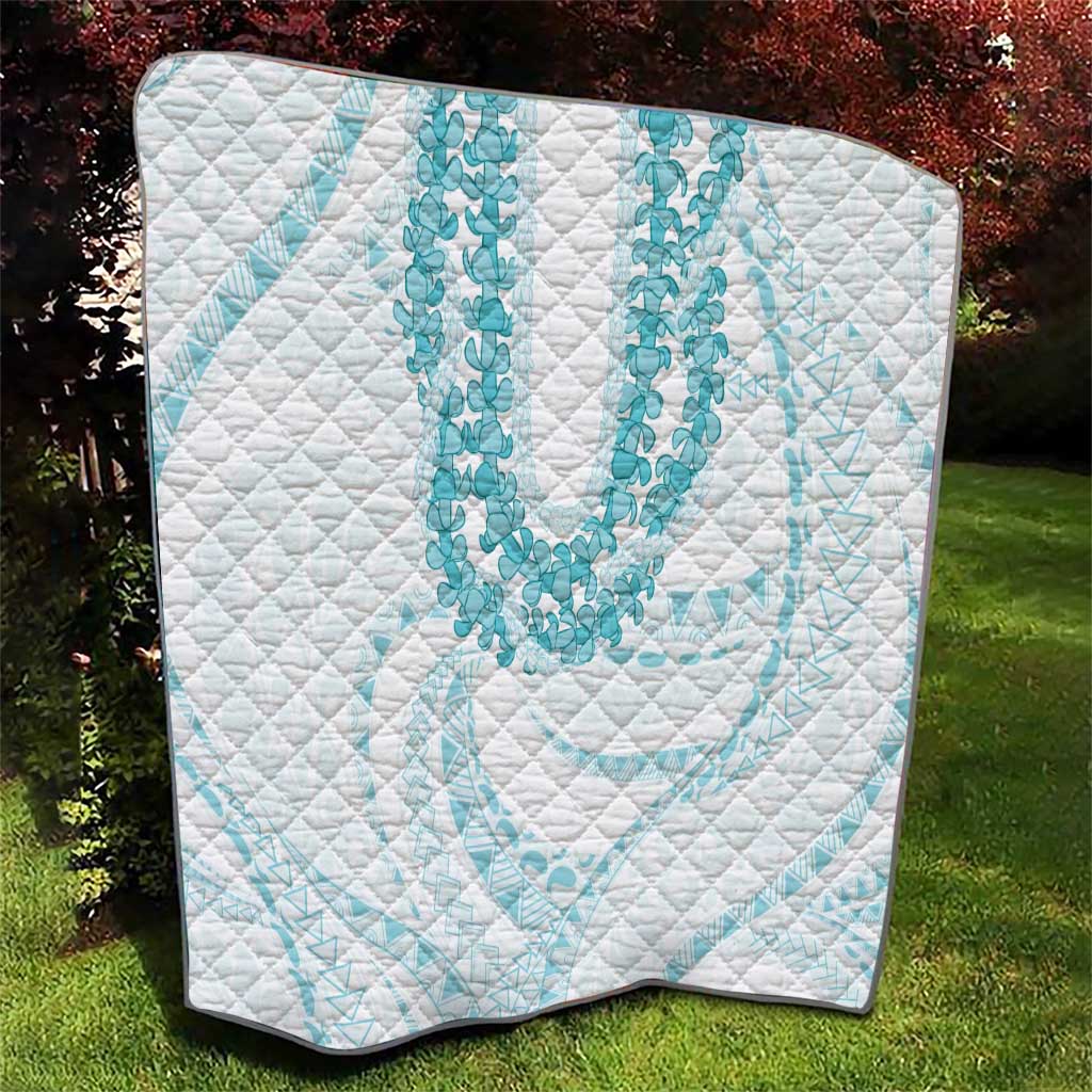 Aloha Lei Onaona Quilt Teal Hawaiian Tribal Pattern
