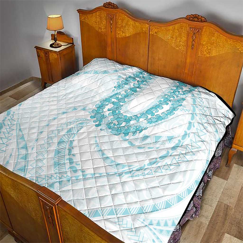 Aloha Lei Onaona Quilt Teal Hawaiian Tribal Pattern
