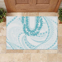 Aloha Lei Onaona Rubber Doormat Teal Hawaiian Tribal Pattern LT9 Teal - Polynesian Pride
