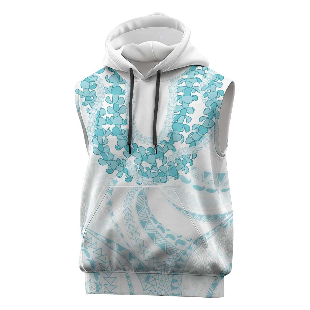 Aloha Lei Onaona Sleeveless Hoodie Teal Hawaiian Tribal Pattern LT9 Teal - Polynesian Pride