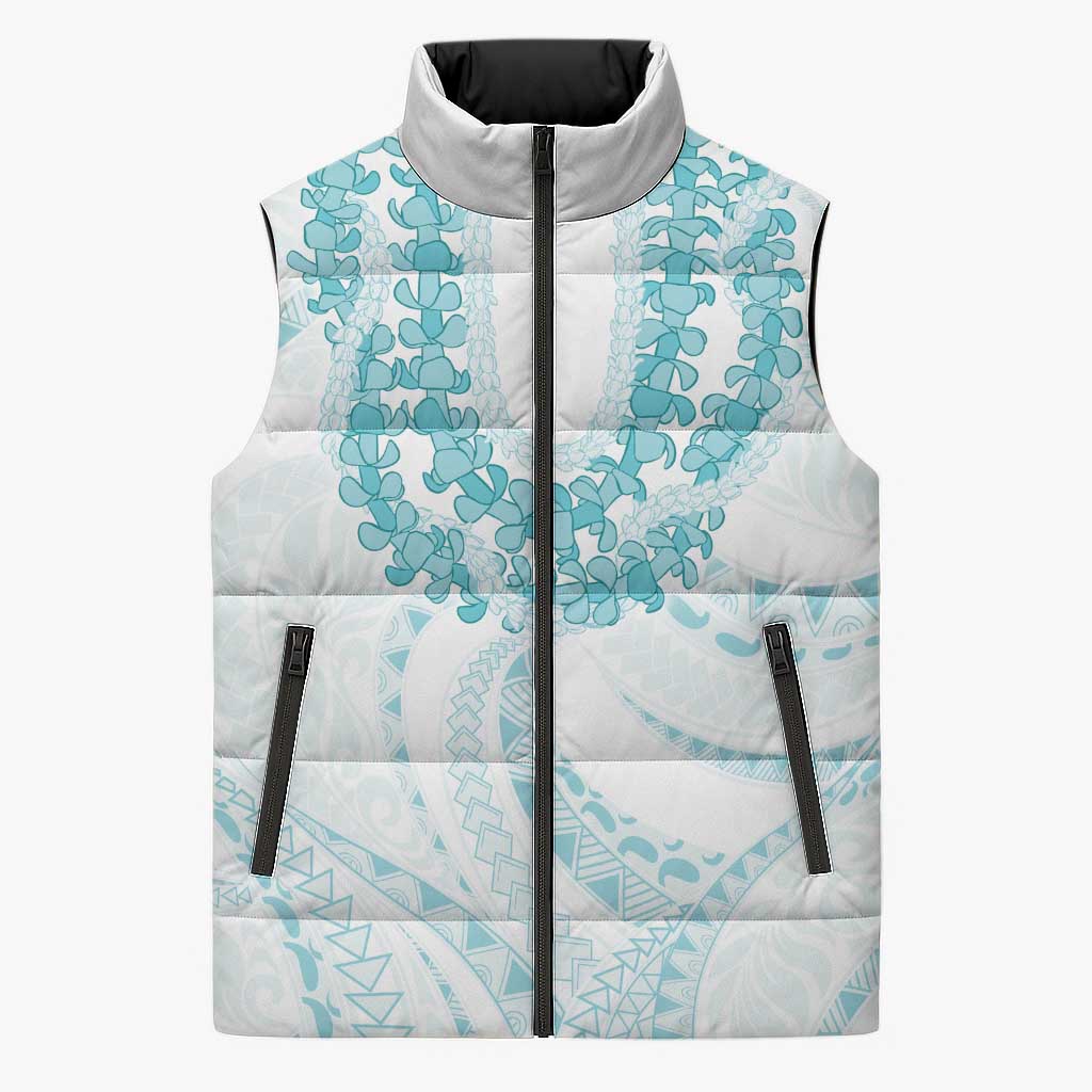 Aloha Lei Onaona Sleeveless Puffer Jacket Teal Hawaiian Tribal Pattern LT9 Unisex Teal - Polynesian Pride