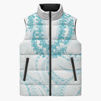 Aloha Lei Onaona Sleeveless Puffer Jacket Teal Hawaiian Tribal Pattern LT9 Unisex Teal - Polynesian Pride