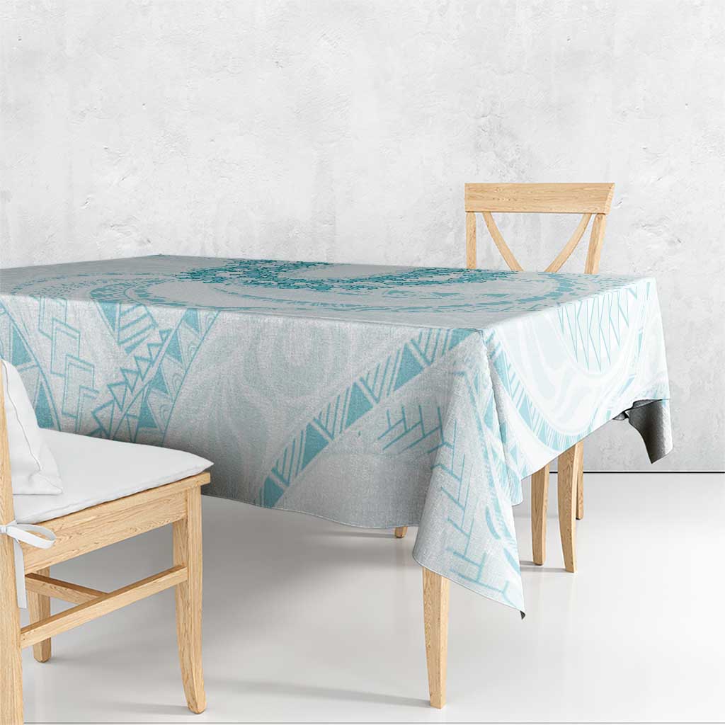 Aloha Lei Onaona Tablecloth Teal Hawaiian Tribal Pattern LT9 - Polynesian Pride